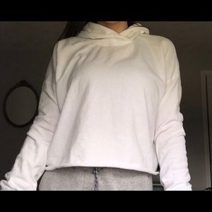 white abercrombie cropped hoodie